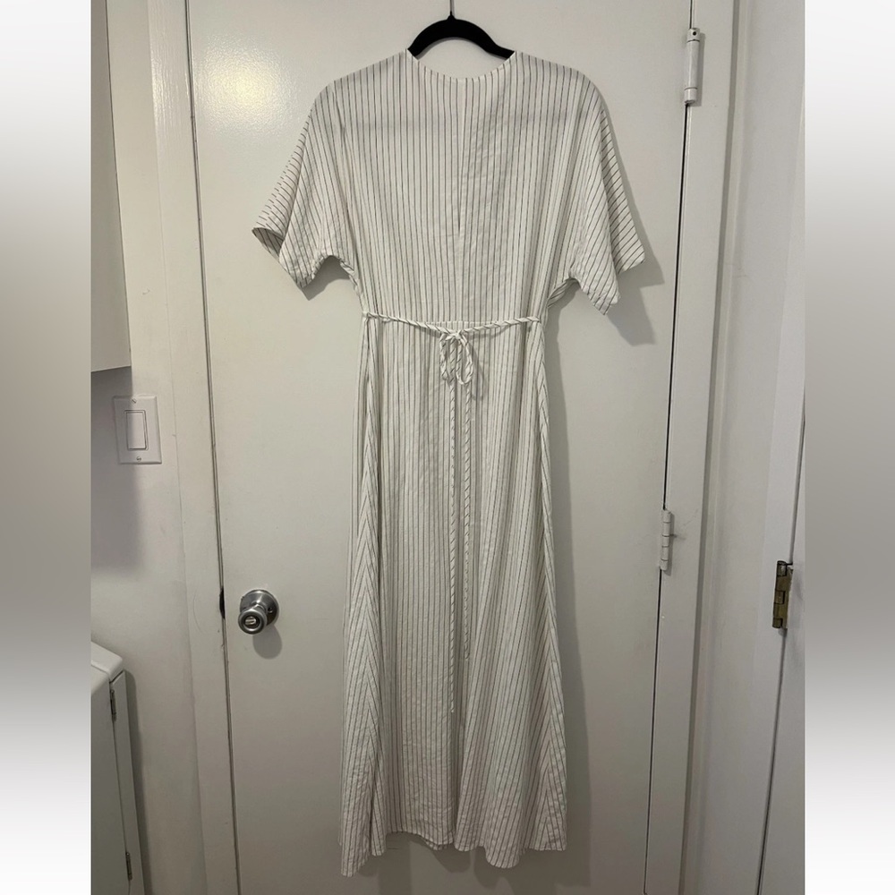Mango Stripe Maxi Wrap Dress Size 8 - Picture 4 of 14